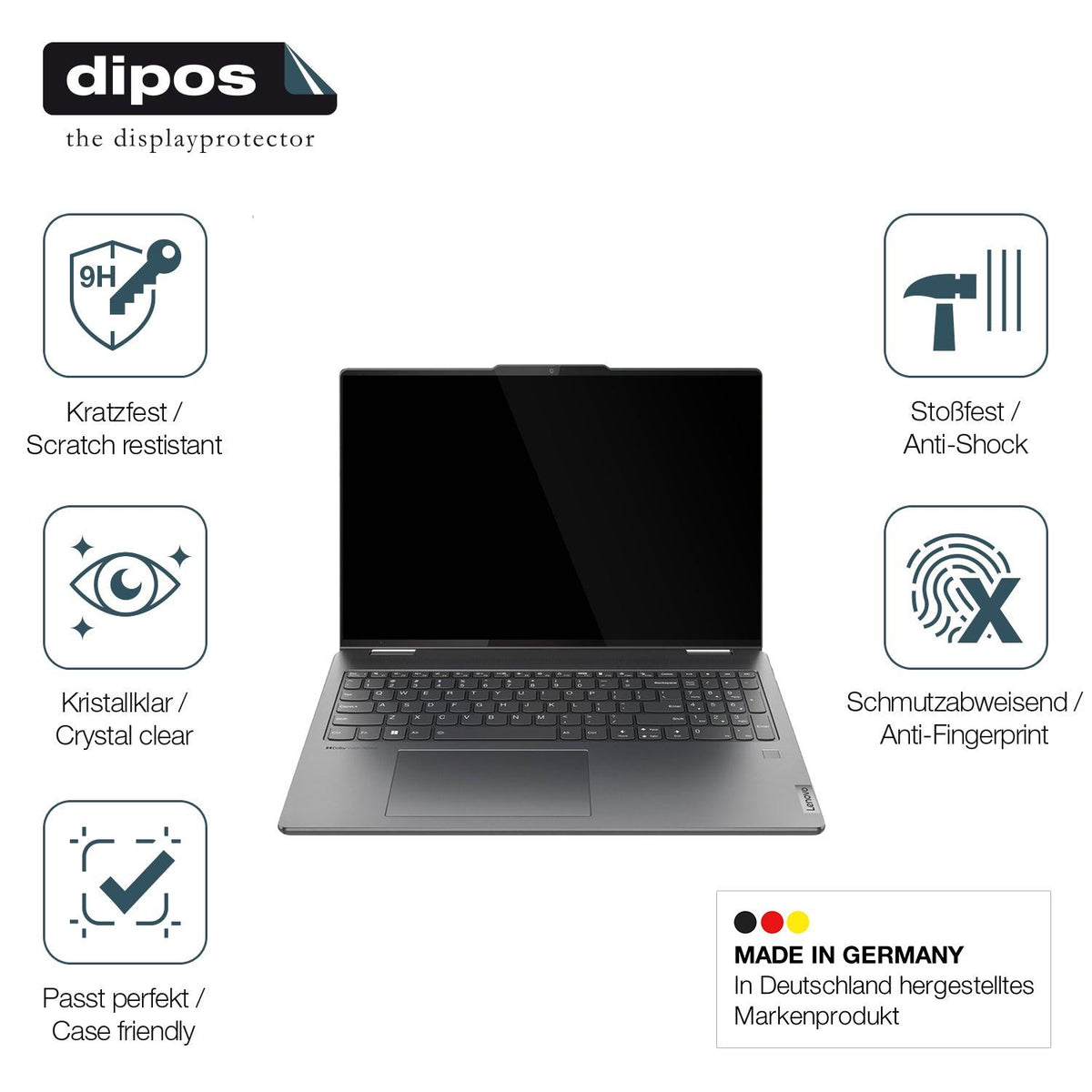 2x Screen Protector for Lenovo Yoga 7i Gen 10 14 Zoll Flexible Glass 9H dipos