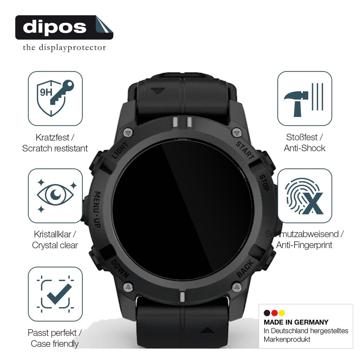 2x Screen Protector for Garmin Descent G2 Flexible Glass 9H dipos