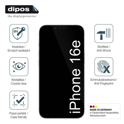 2x Screen Protector for Apple iPhone 16e Flexible Glass 9H dipos