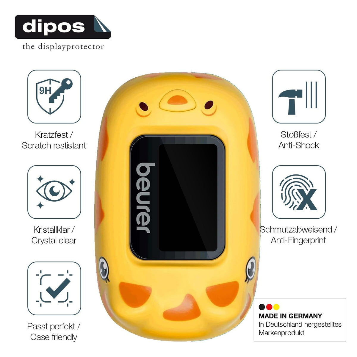 2x Screen Protector for Beurer PO 13 KIDS Flexible Glass 9H dipos