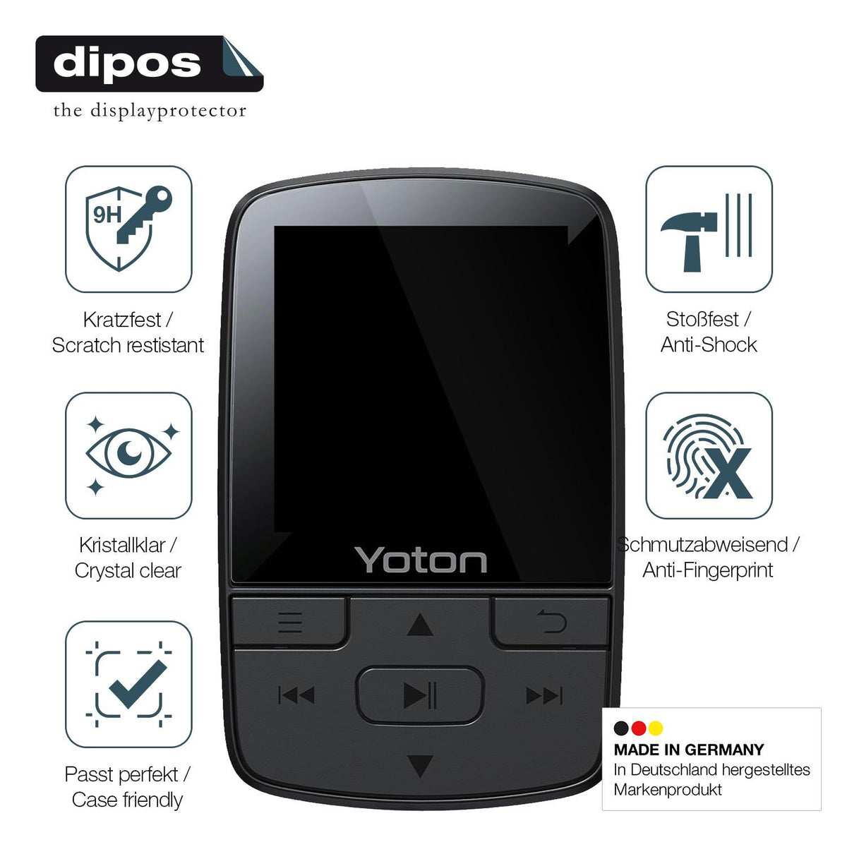 2x Screen Protector for YOTON YM03 MP3-Player Flexible Glass 9H dipos