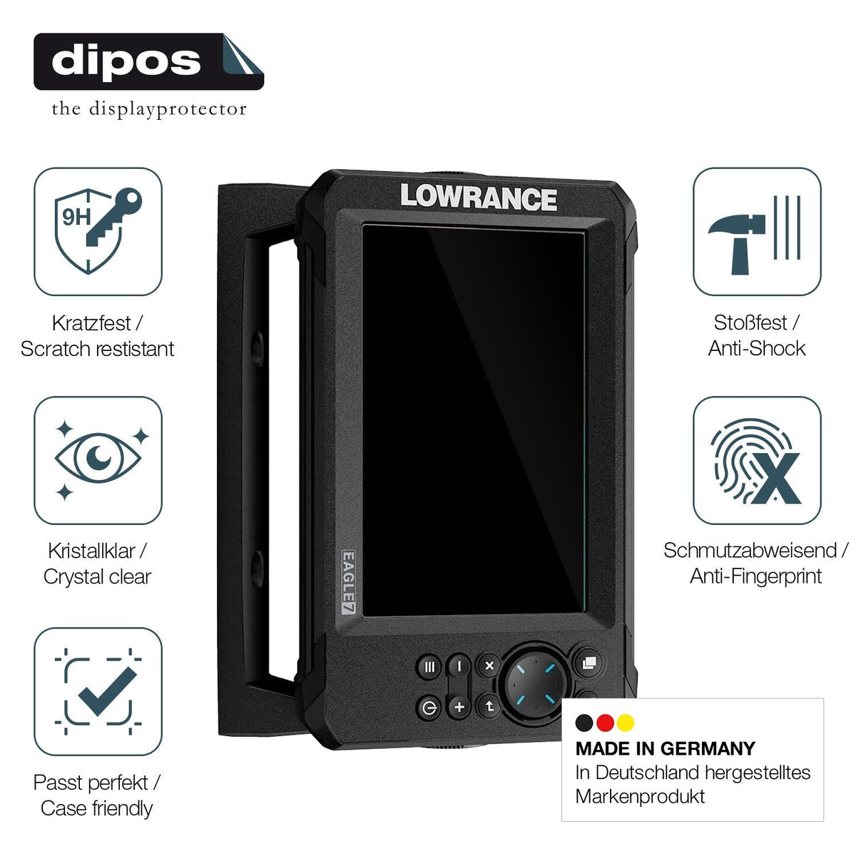 2x Screen Protector for Lowrance Eagle 7 Flexible Glass 9H dipos
