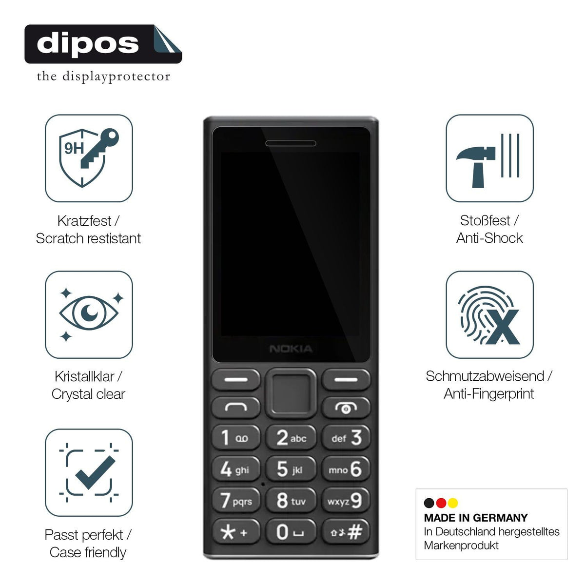 2x Screen Protector for Nokia 105 4G 2024 Flexible Glass 9H dipos