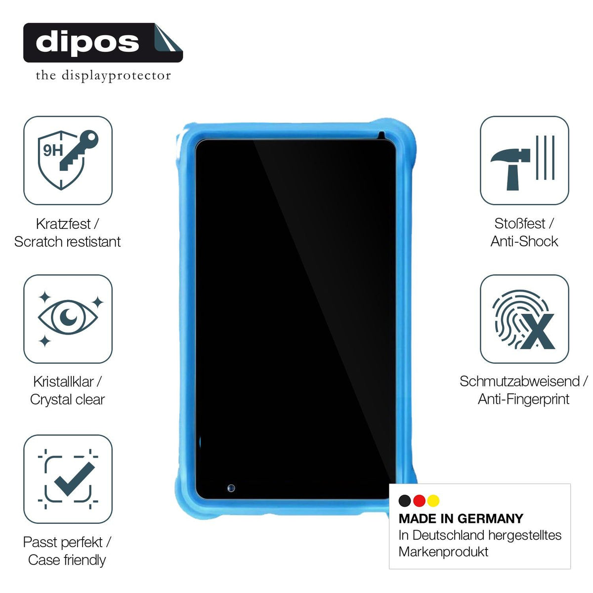 2x Screen Protector for quinyiCo Enfants 7 Zoll Flexible Glass 9H dipos