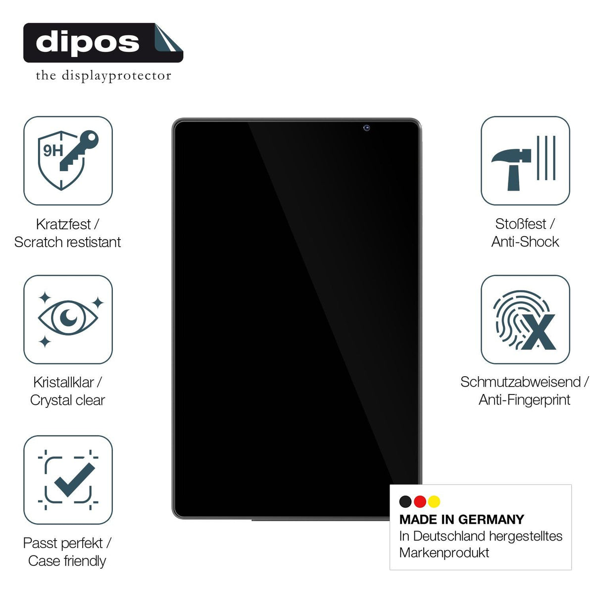 2x Screen Protector for ApoloSign EP Tablet 10.1 Zoll Flexible Glass 9H dipos