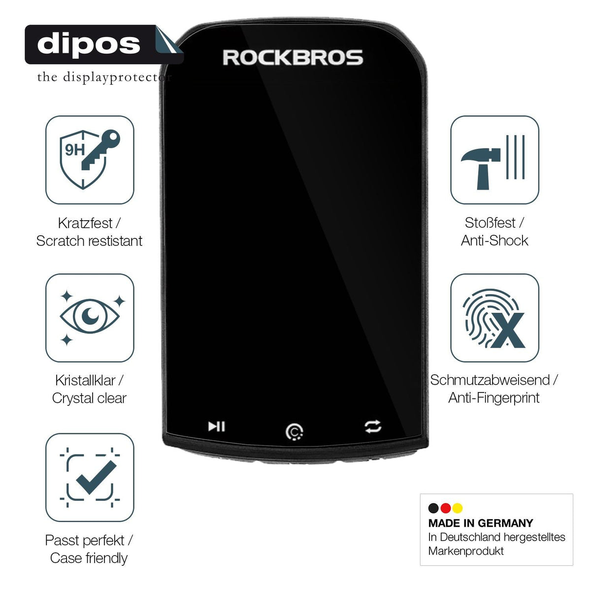 2x Screen Protector for Rockbros Bike Computer 2.90 Zoll Flexible Glass 9H dipos
