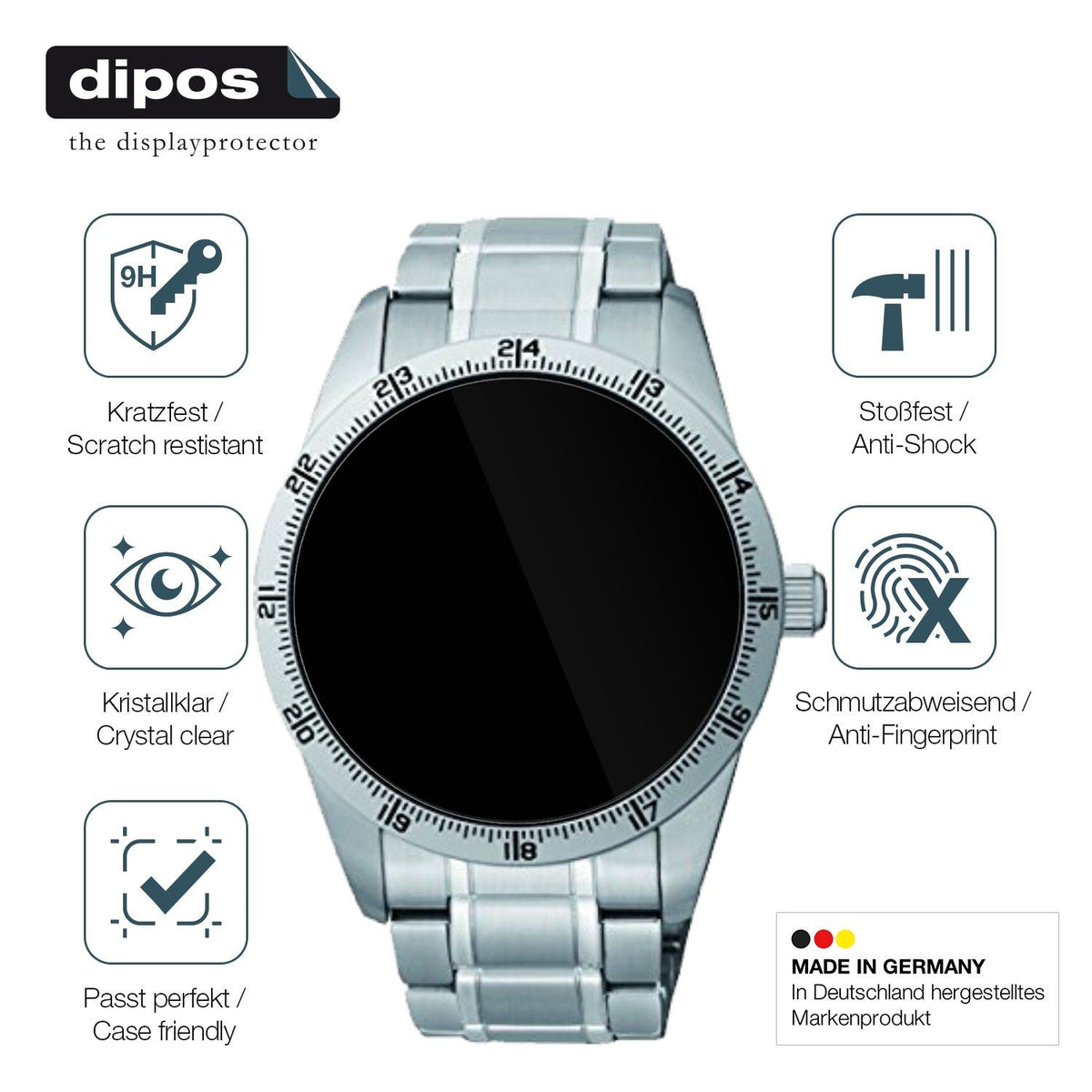 2x Screen Protector for Seiko 5 Sports SRP513K1 Flexible Glass 9H dipos