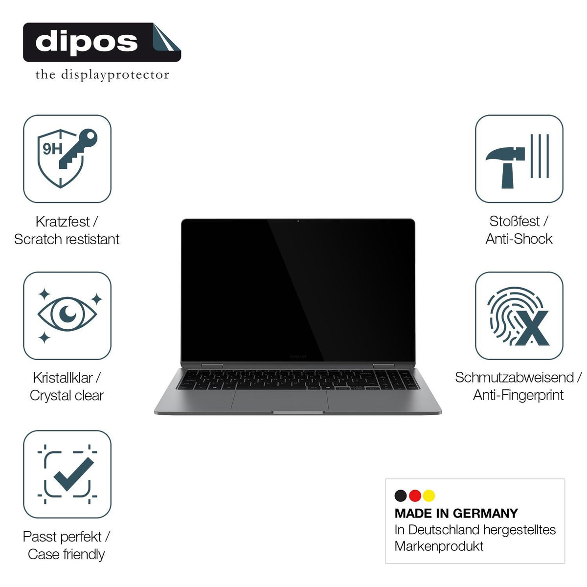 2x Screen Protector for Samsung Galaxy Book 2 Pro 360 Flexible Glass 9H dipos