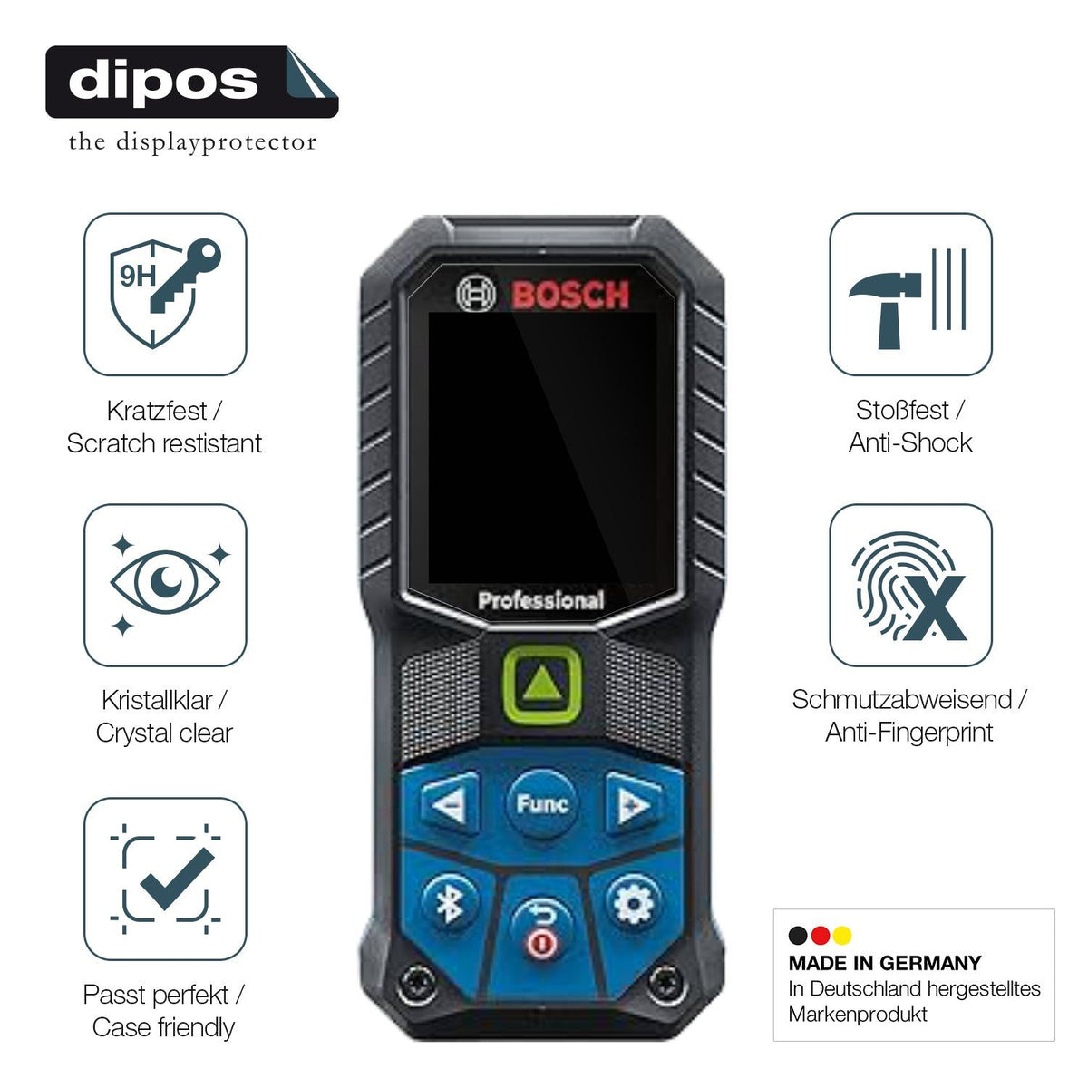 2x Screen Protector for Bosch GLM 50-23 Flexible Glass 9H dipos