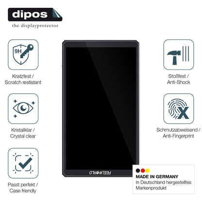2x Screen Protector for Feelworld Cut6 6 Zoll Flexible Glass 9H dipos