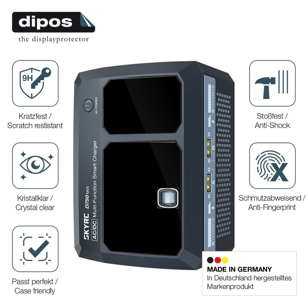 2x Screen Protector for SKyRc D750 Flexible Glass 9H dipos