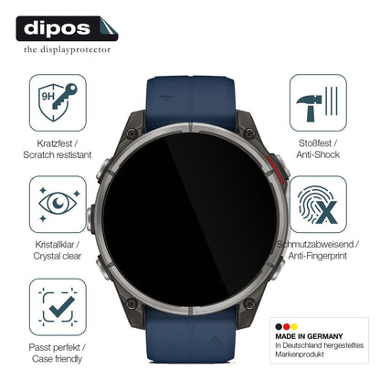 2x Screen Protector for Garmin Quatix 8 47mm Flexible Glass 9H dipos