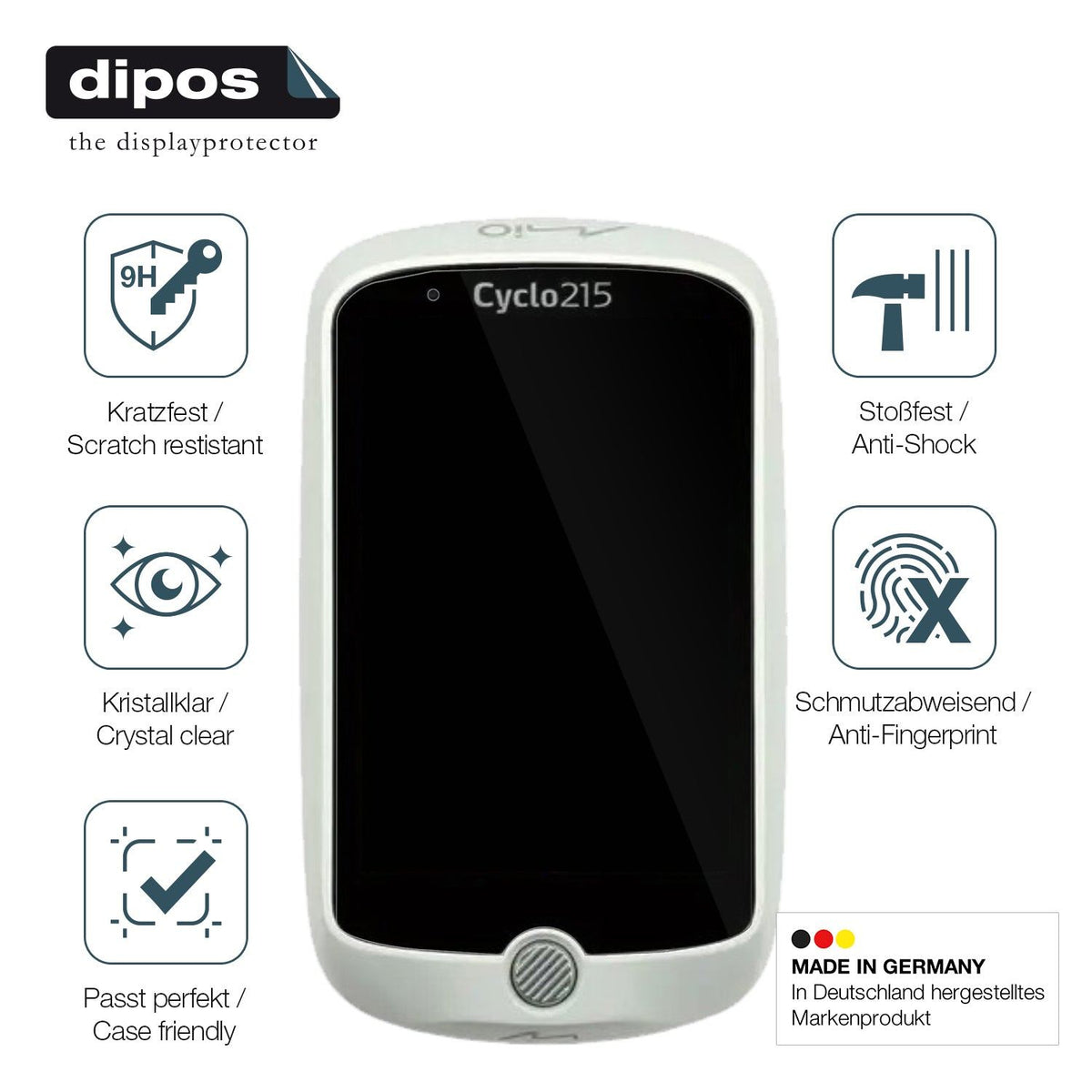 2x Screen Protector for Mio Cyclo 215 HC Flexible Glass 9H dipos