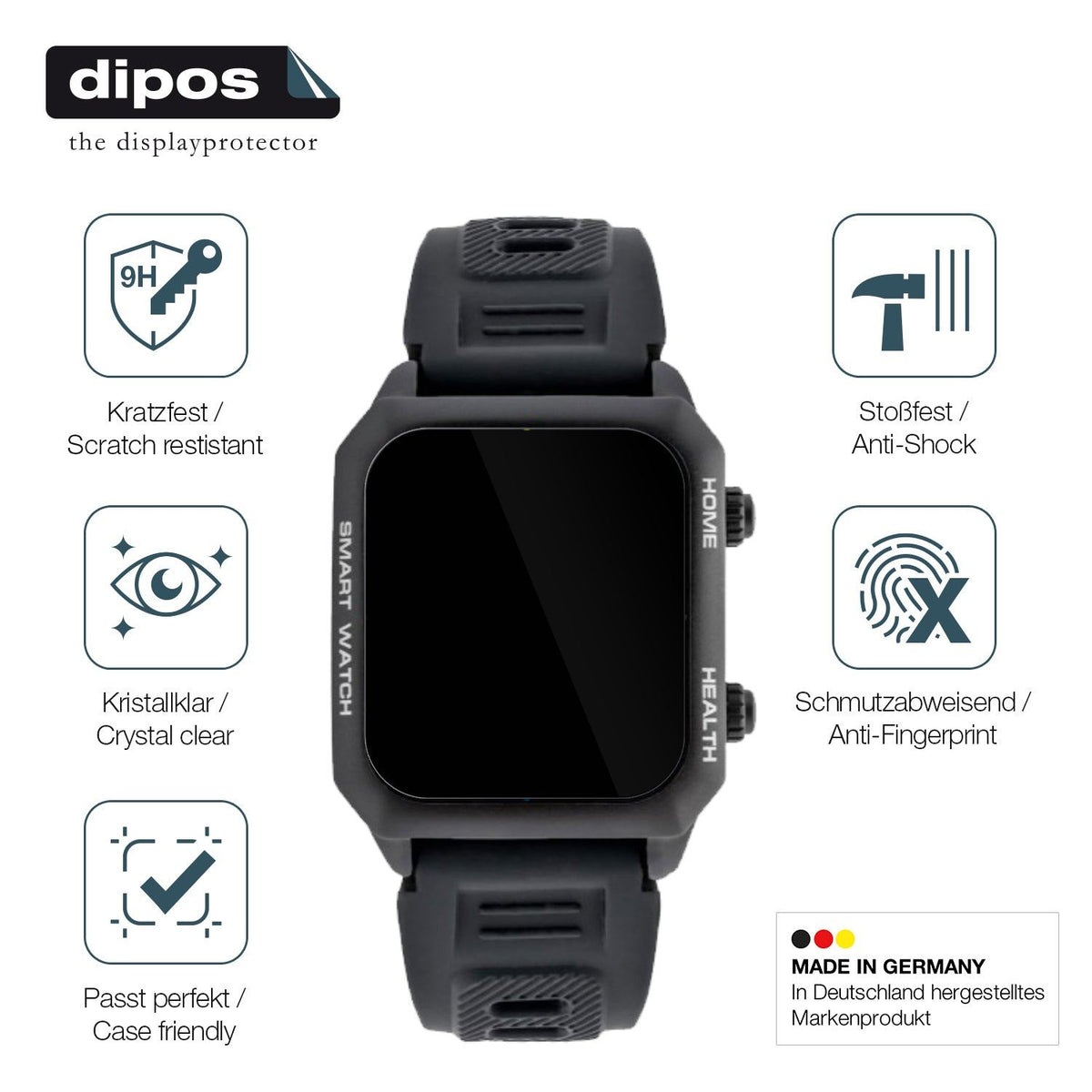 2x Screen Protector for Watchmark Kardiowatch FOCUS Flexible Glass 9H dipos