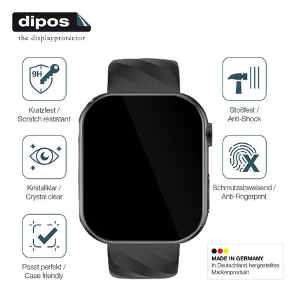 2x Screen Protector for Lgnitek G30-H 1.43 Zoll Flexible Glass 9H dipos