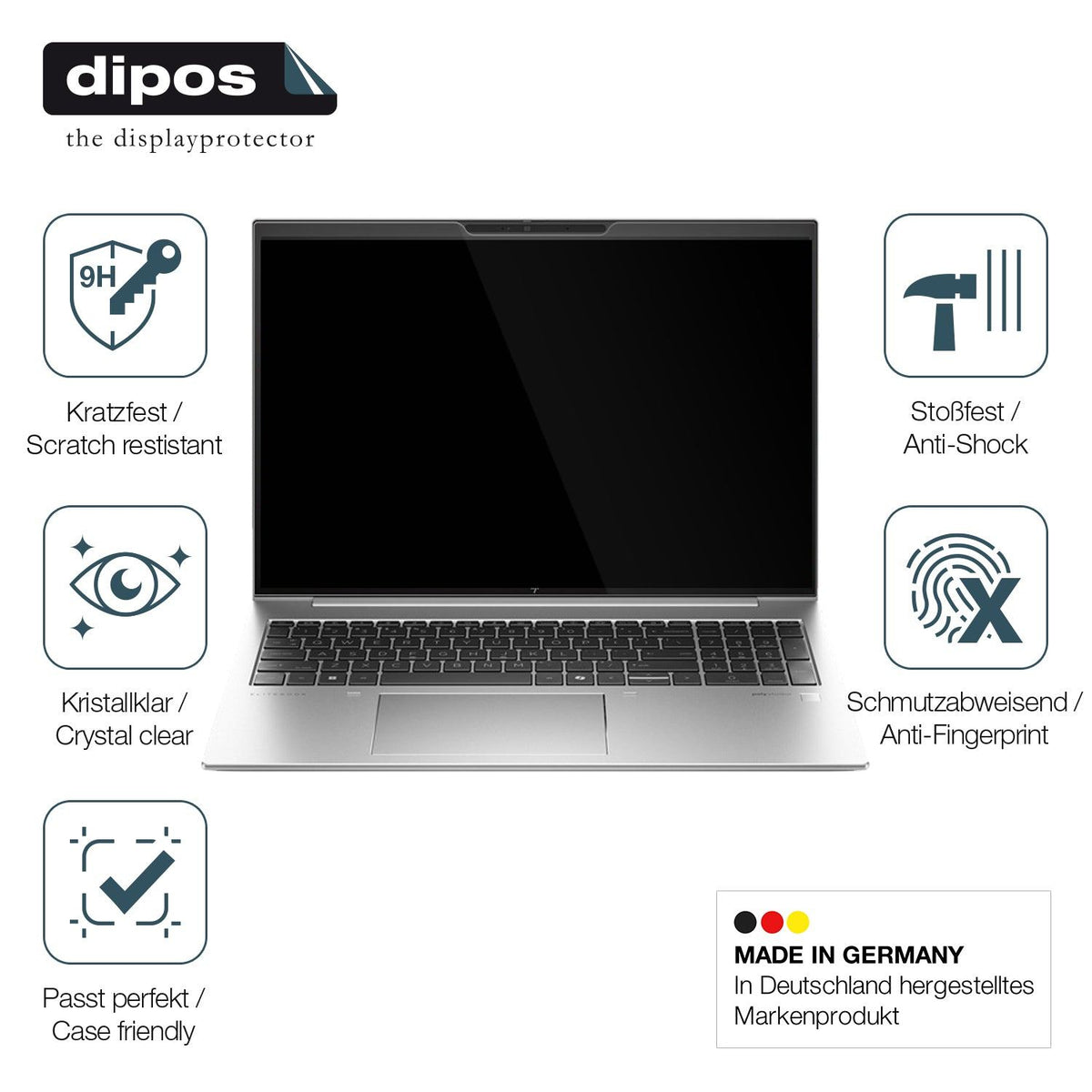 2x Screen Protector for HP EliteBook 860 G11 16 Zoll Flexible Glass 9H dipos