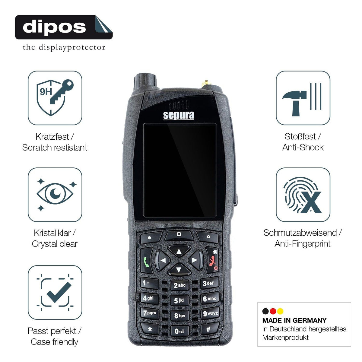 2x Screen Protector for Sepura SC2020 Flexible Glass 9H dipos