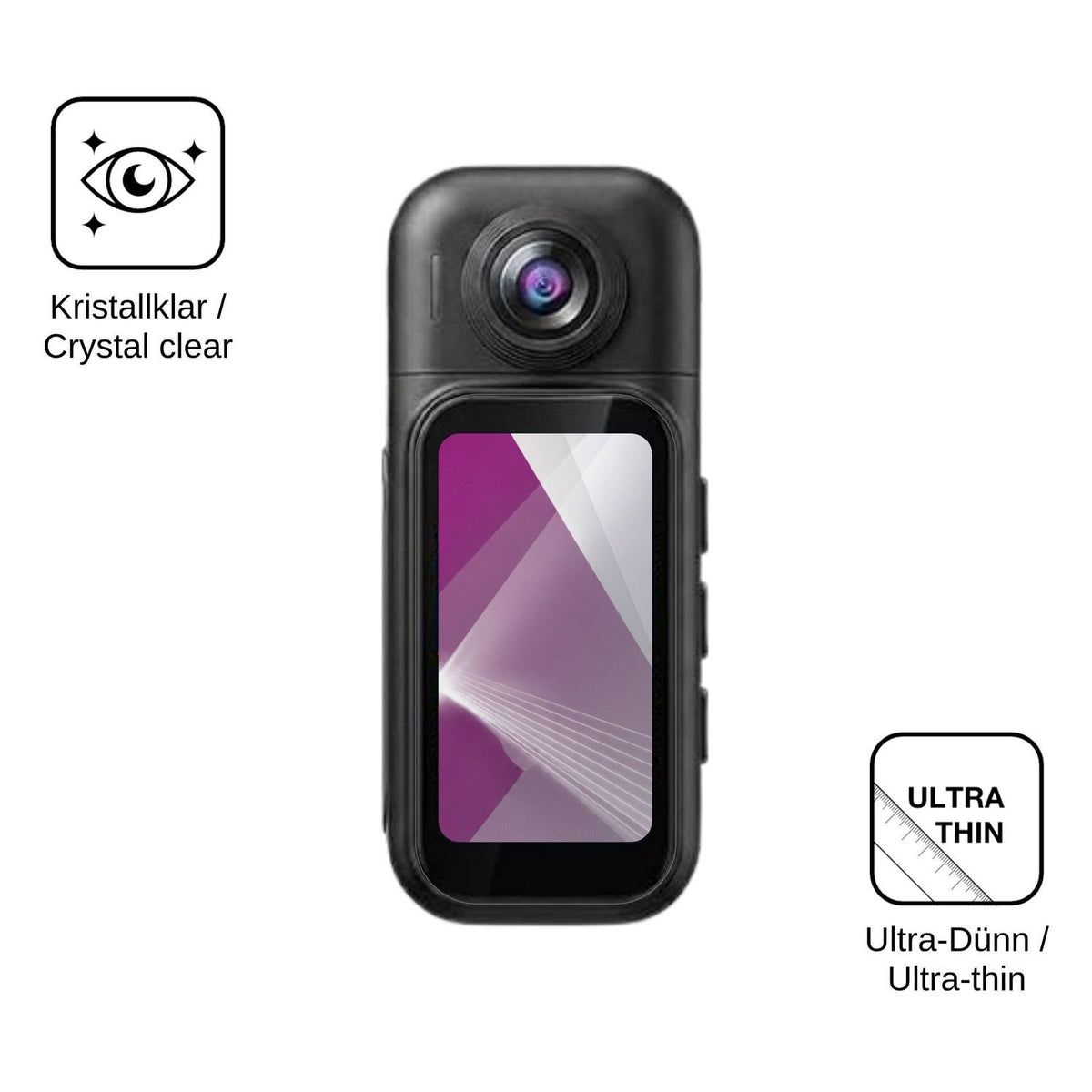 4x Screen Protector for AIKER H91 Action Cam Protection Crystal Clear dipos