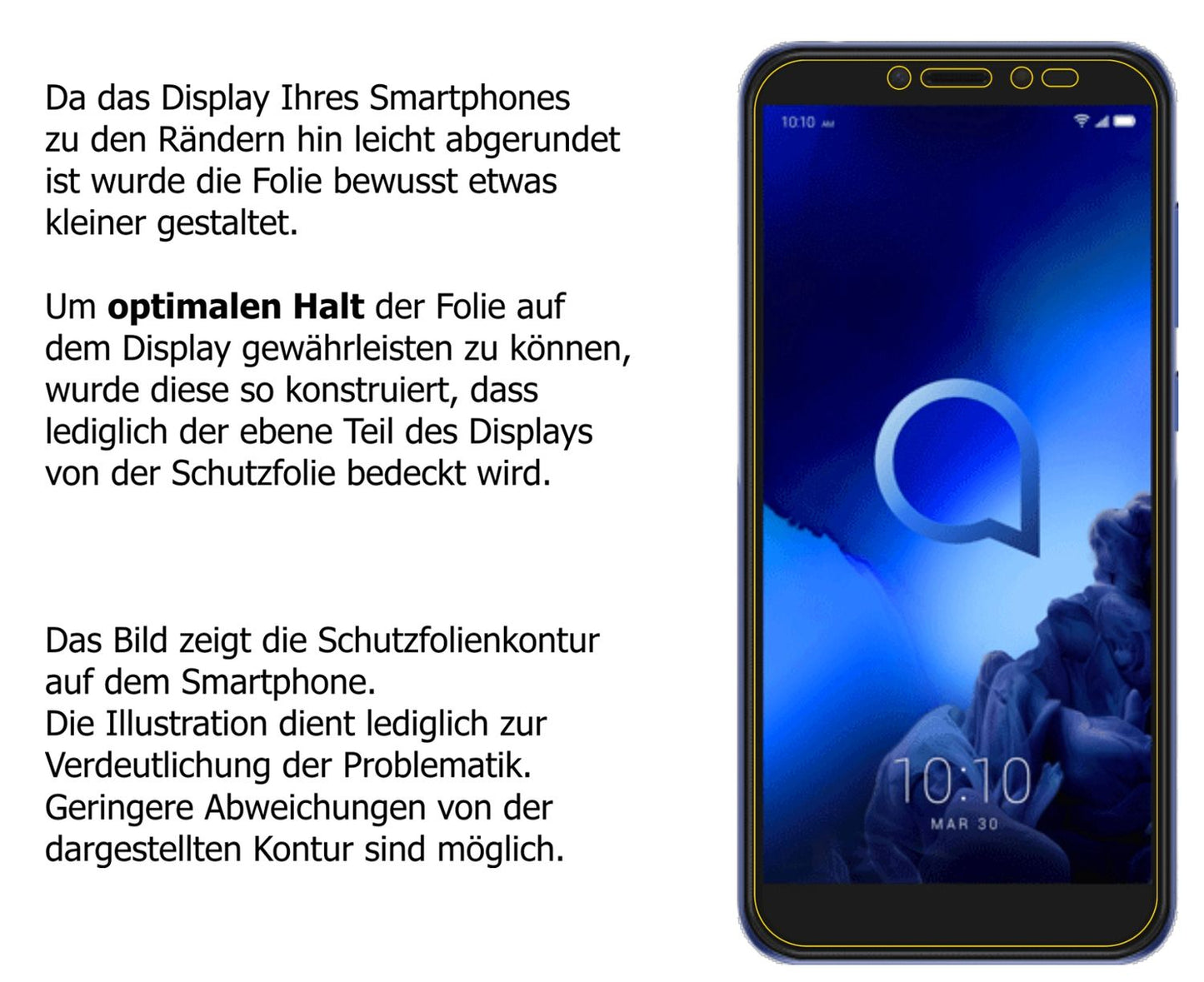Dünne und klare Folie passend zugeschnitten für Alcatel 1S