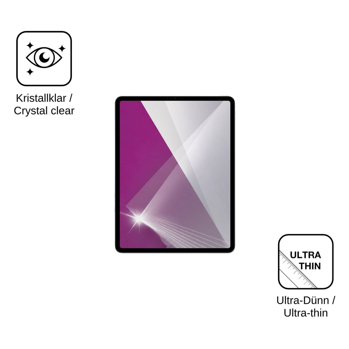 2x Screen Protector for Apple iPad Pro 12.9 Inch (2022) Protection Crystal Clear dipos
