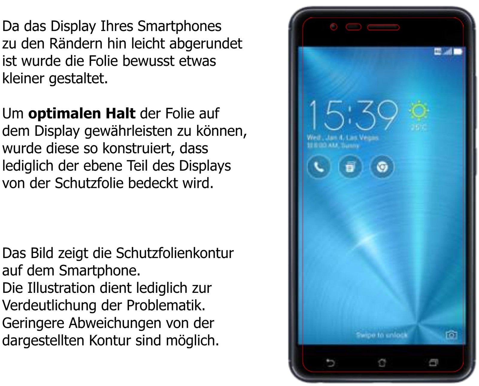 Privatsphäre-Schutz durch Sichtschutz-Folie passend zugeschnitten für Asus ZenFone Zoom S