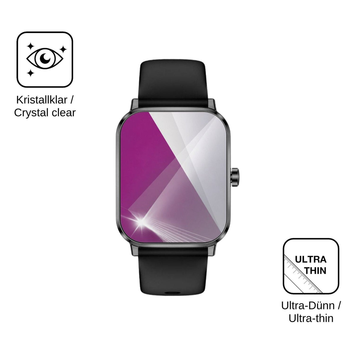 6x Screen Protector for Beafon Smartwatch 103 Protection Crystal Clear dipos