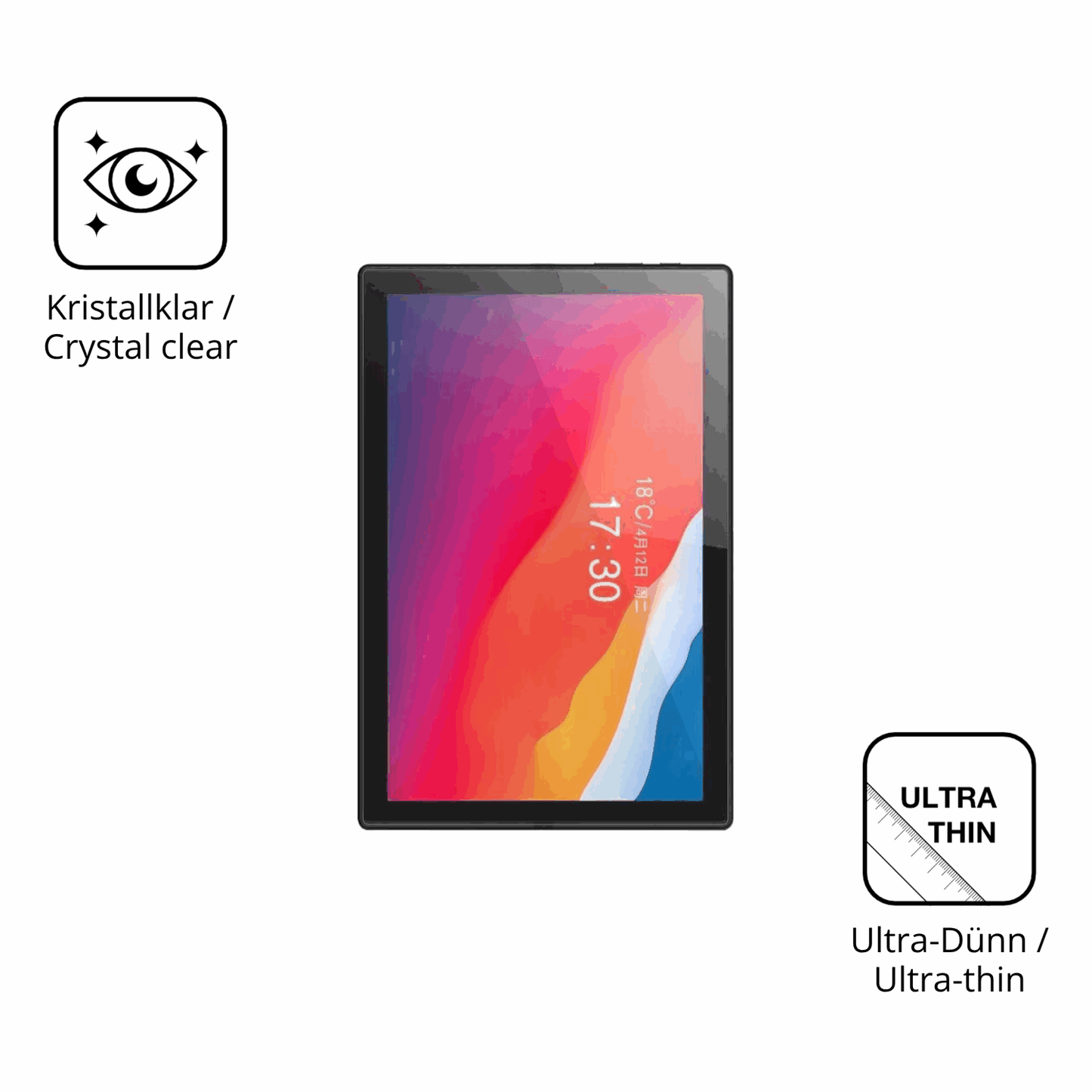 Dünne und klare Folie passend zugeschnitten für Crelander T30 Pro