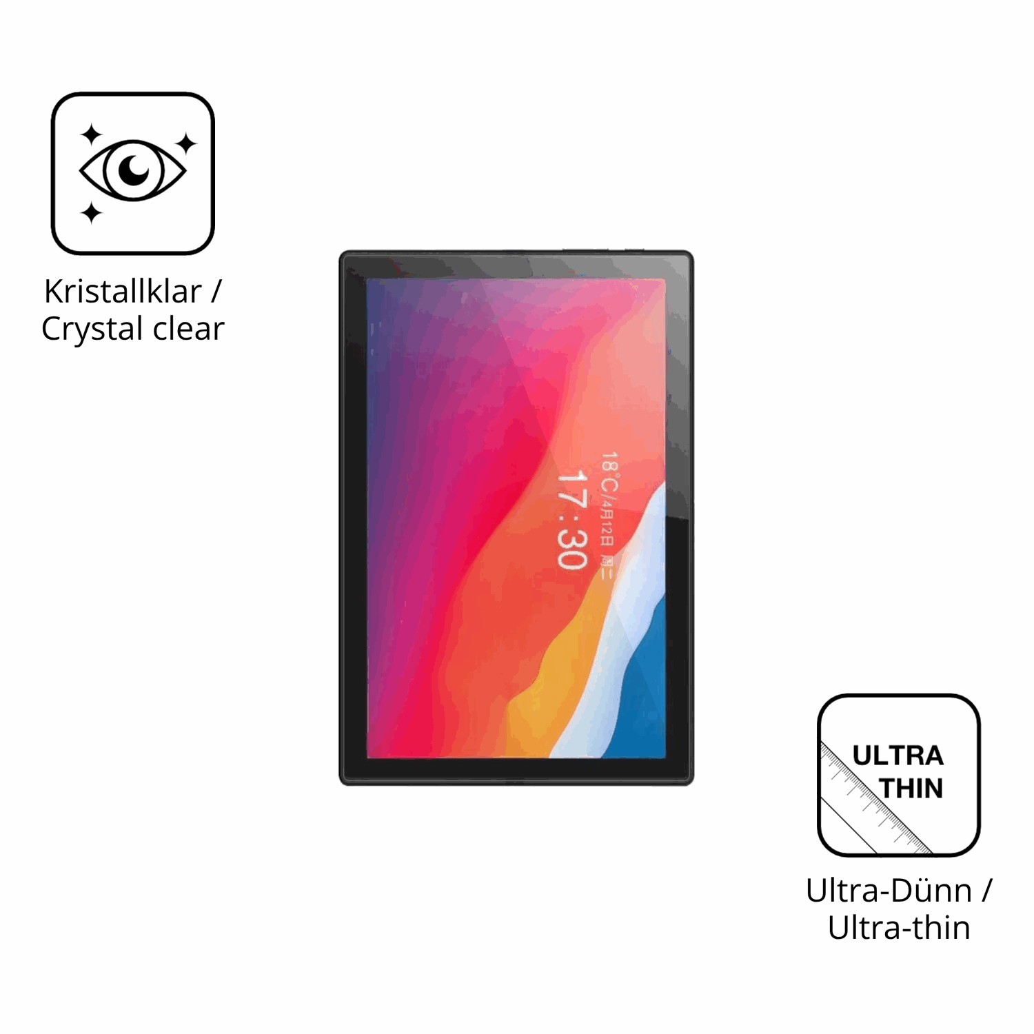 Dünne und klare Folie passend zugeschnitten für Crelander T30 Pro