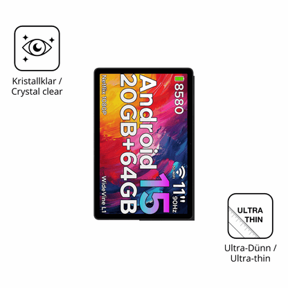 D�nne und klare Folie passend zugeschnitten f�r Doogee Tab A9 Plus 11 Zoll