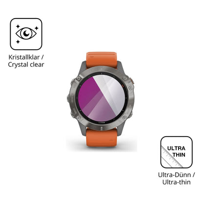 Dünne und klare Folie passend zugeschnitten für Garmin Fenix 6