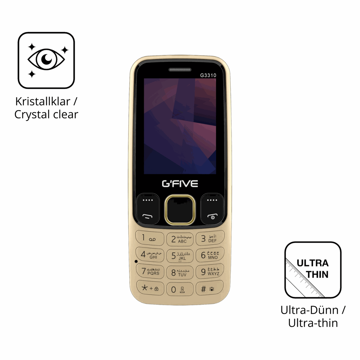 Dünne und klare Folie passend zugeschnitten für GFive G3310 New