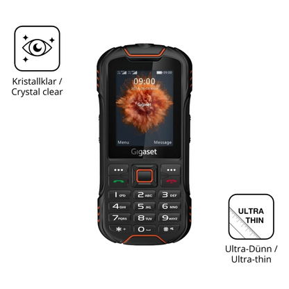 Dünne und klare Folie passend zugeschnitten für Gigaset GLX8 Plus