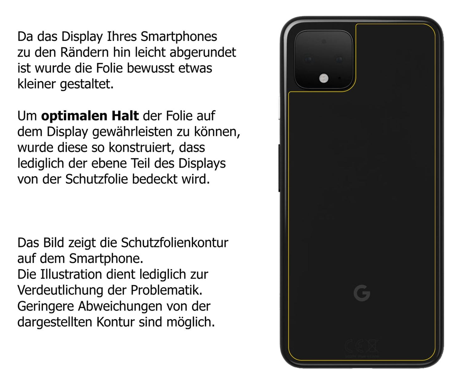Dünne und klare Folie passend zugeschnitten für Google Pixel 4 Rückseite