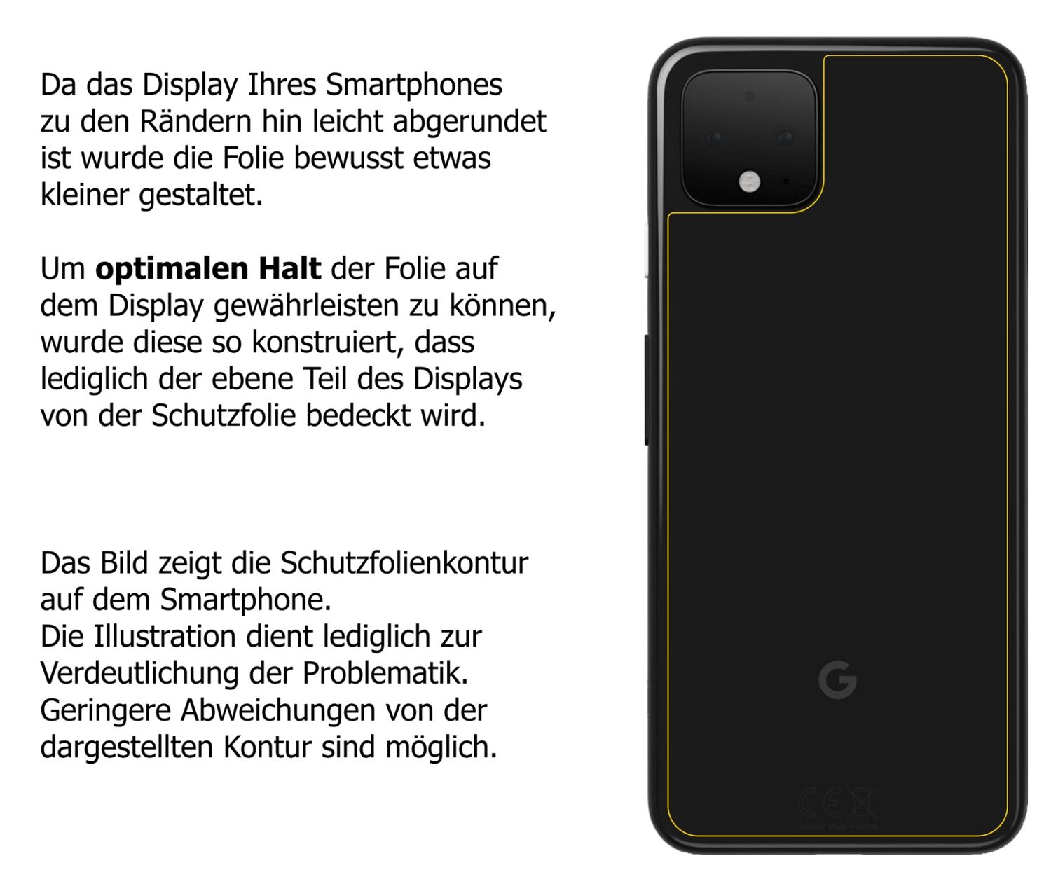 Dünne und klare Folie passend zugeschnitten für Google Pixel 4 Rückseite