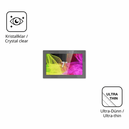 Dünne und klare Folie passend zugeschnitten für HMI Ultratronik Glass Touch Front 7 Zoll