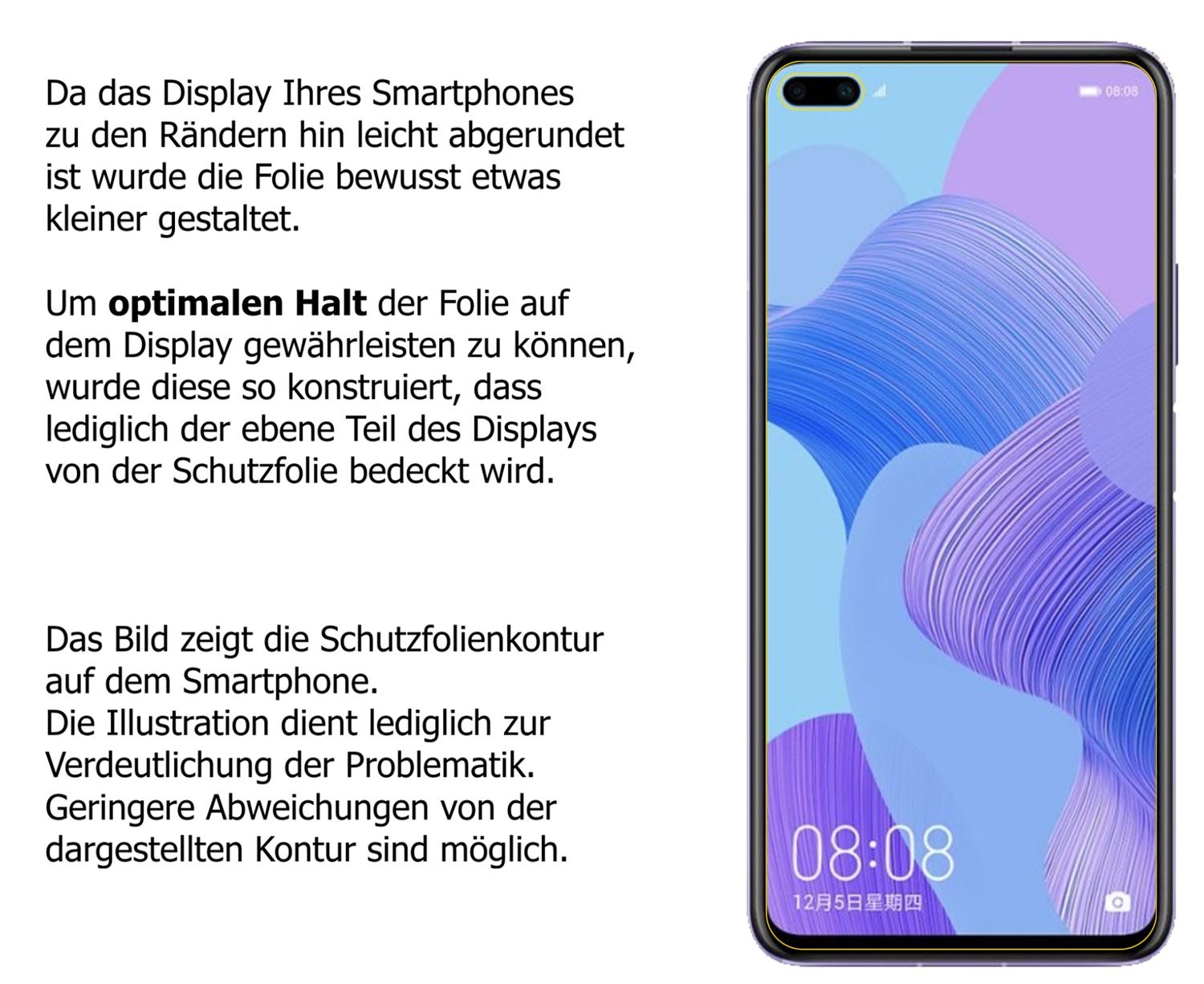 Dünne und klare Folie passend zugeschnitten für Honor V30 5G