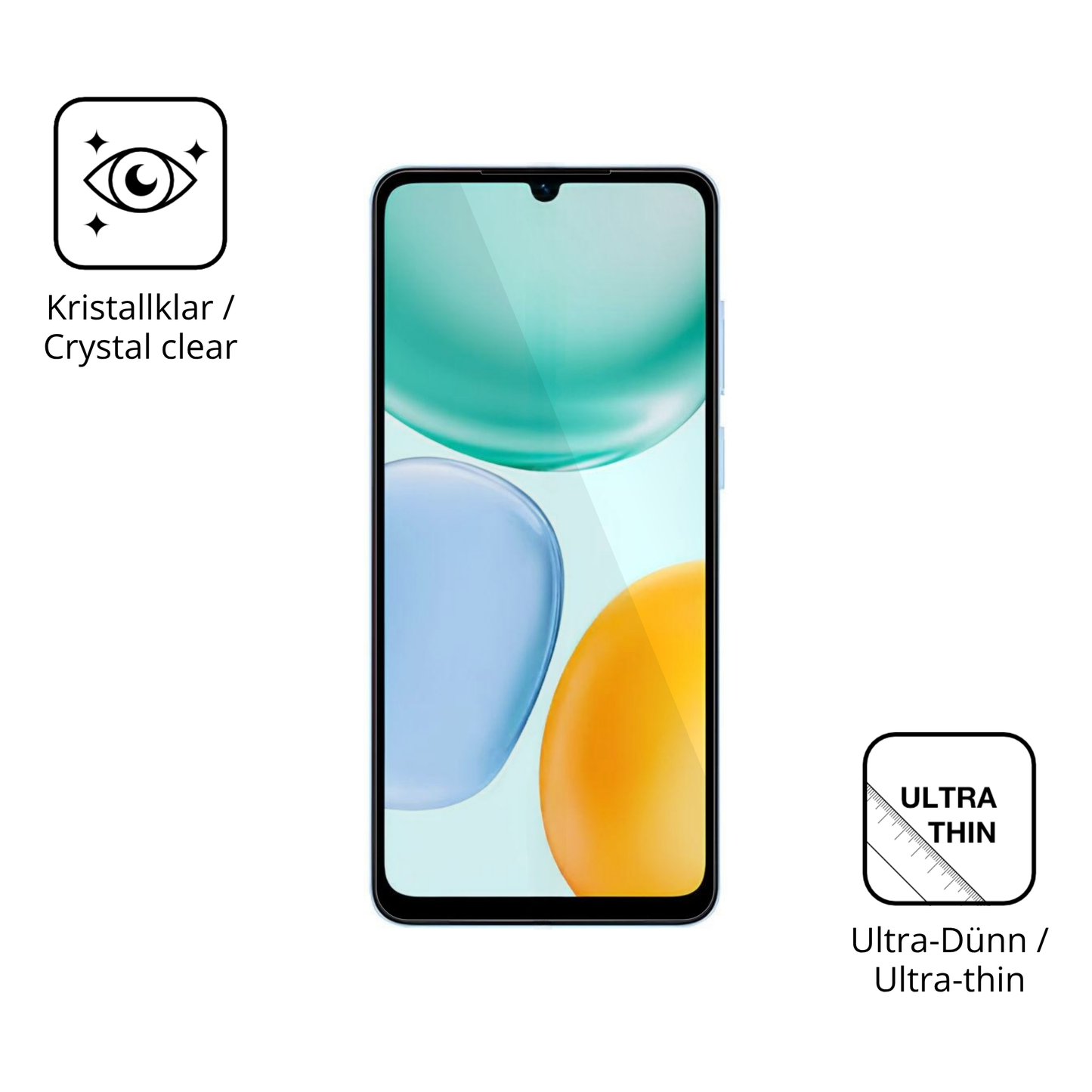 Dünne und klare Folie passend zugeschnitten für Honor X5d Plus