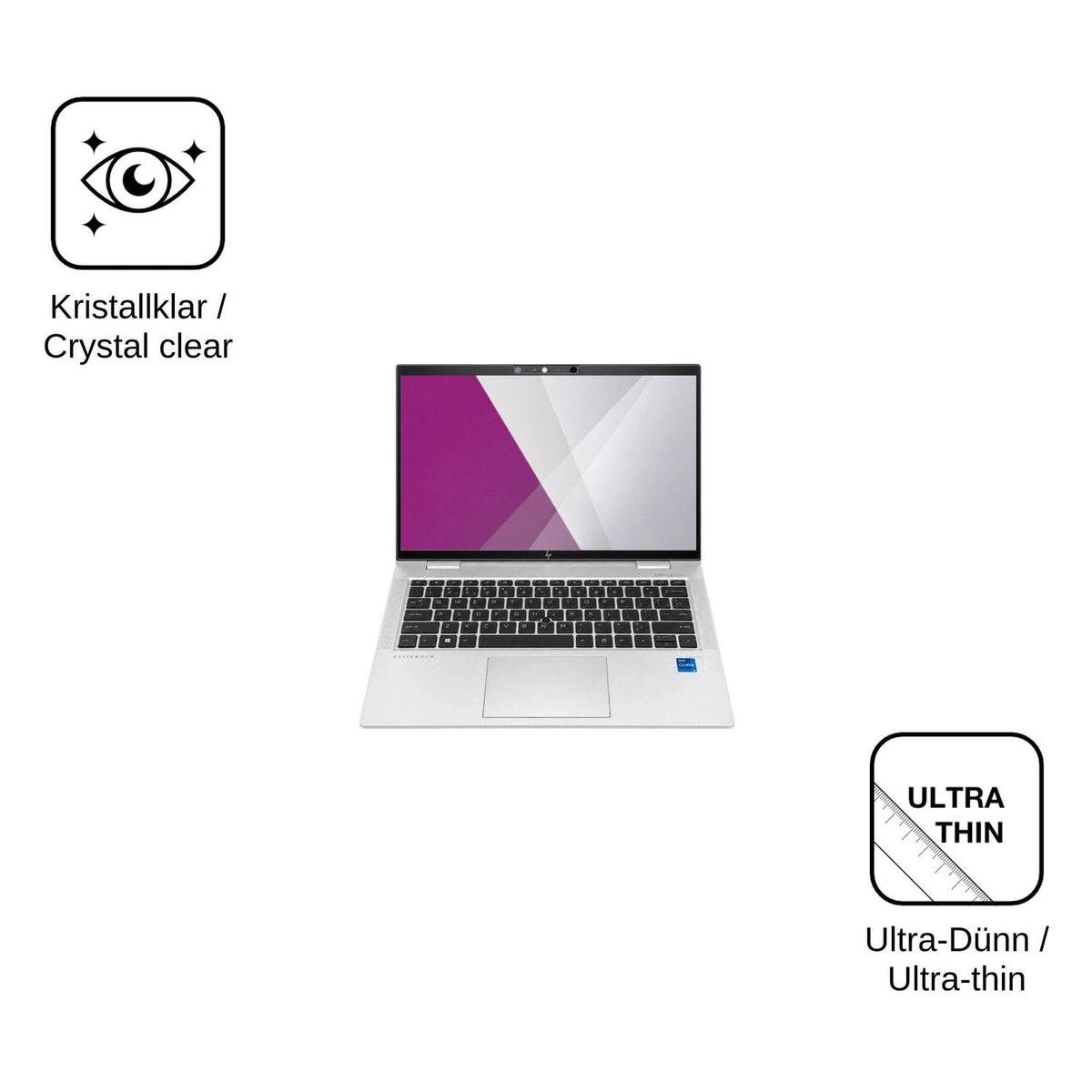 2x Screen Protector for HP EliteBook x360 1030 G8 13.3 Protection Crystal Clear dipos