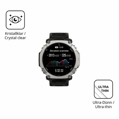 Dünne und klare Folie passend zugeschnitten für Huami Amazfit T-Rex Ultra 2