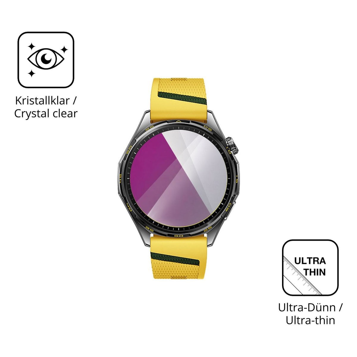 Dünne und klare Folie passend zugeschnitten für Huawei Watch GT 7 46 mm