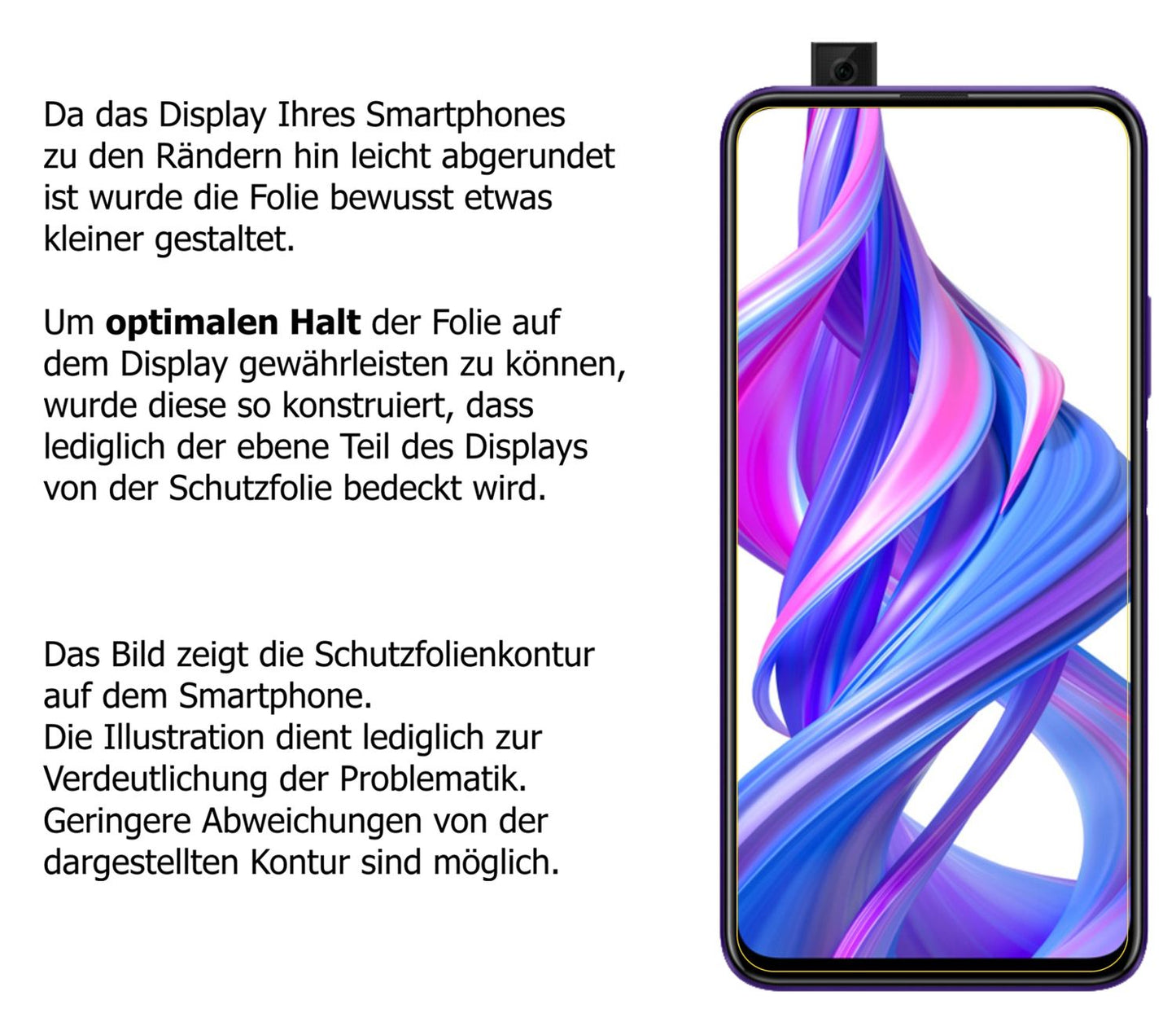 Dünne und klare Folie passend zugeschnitten für Huawei Y9s