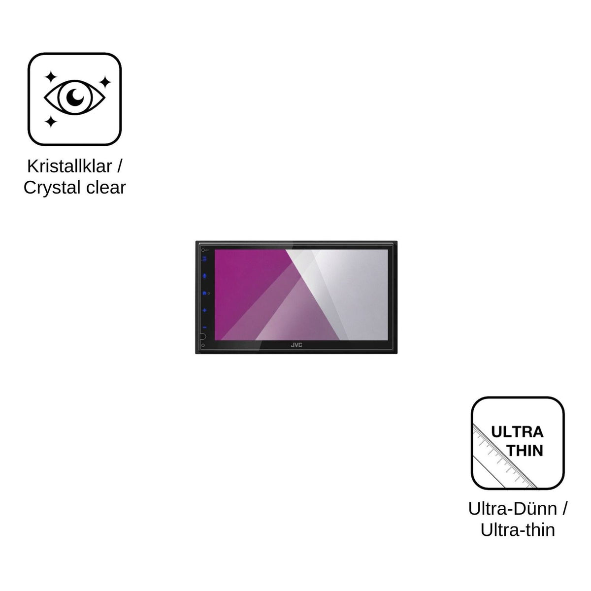 2x Screen Protector for JVC KW-M593BT Protection Crystal Clear dipos