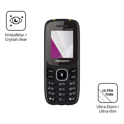 Dünne und klare Folie passend zugeschnitten für Karbonn K140 Pop