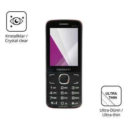 Dünne und klare Folie passend zugeschnitten für Karbonn K490 Plus