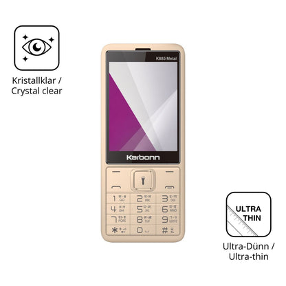 Dünne und klare Folie passend zugeschnitten für Karbonn K885 Metal