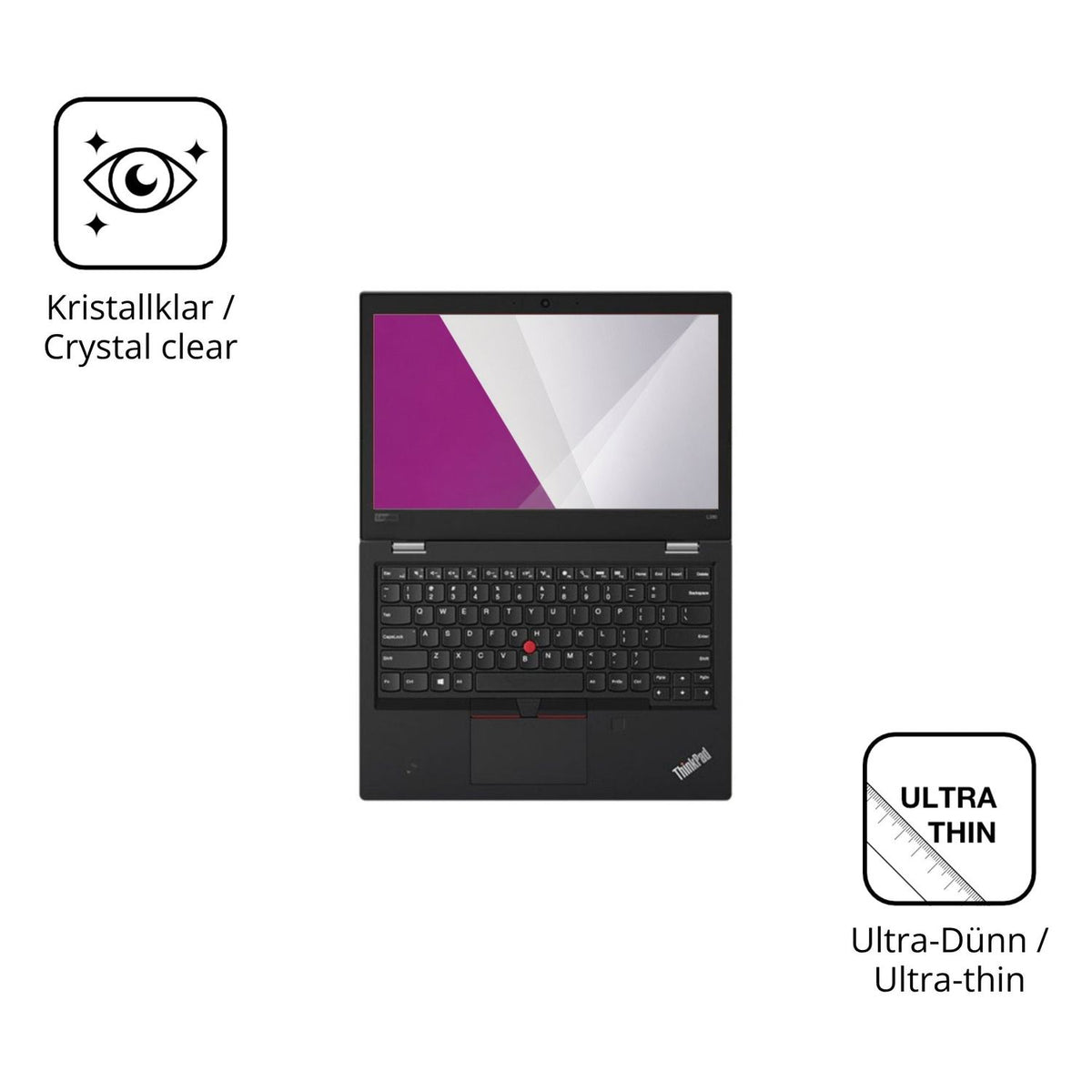 Dünne und klare Folie passend zugeschnitten für Lenovo Thinkpad L380 Yoga