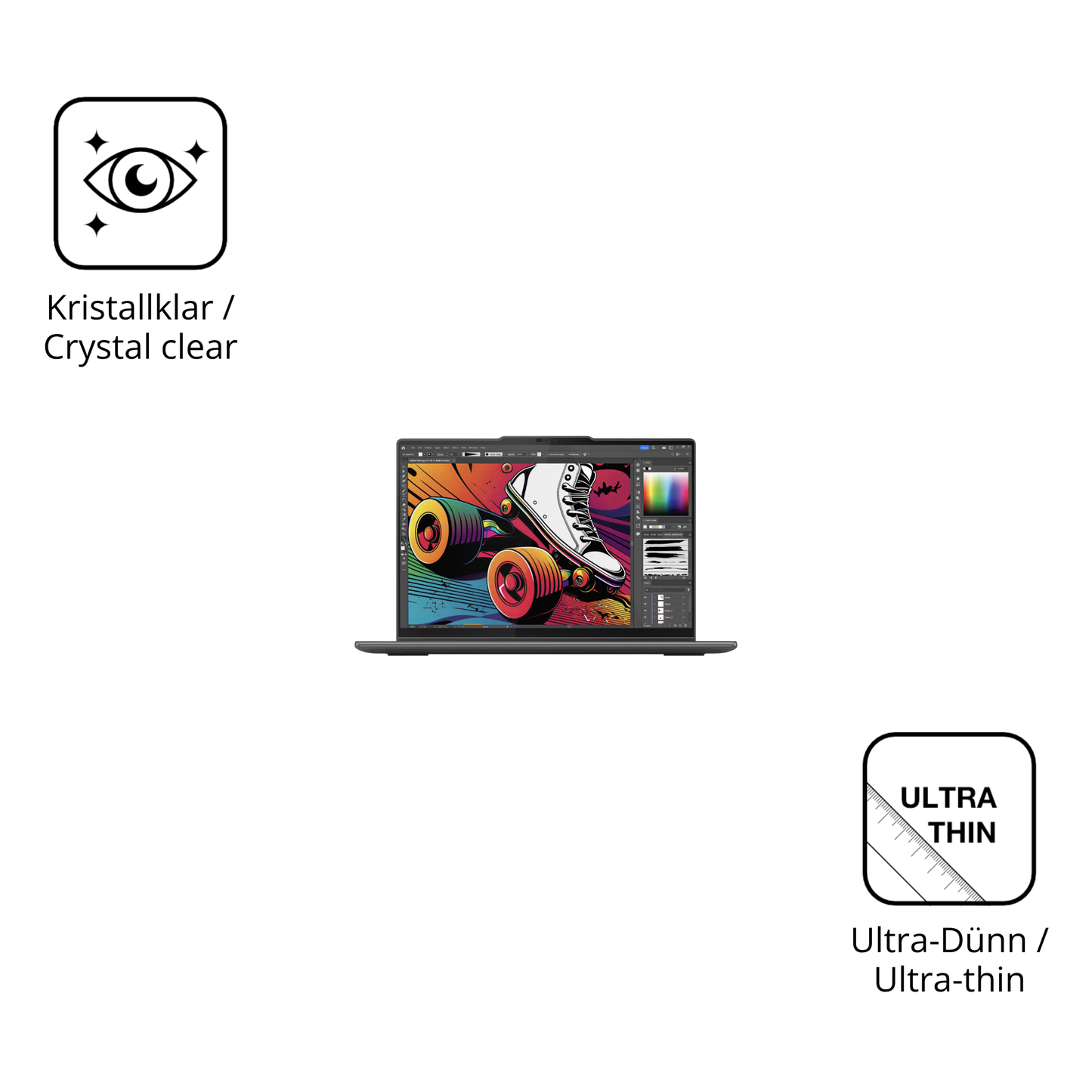 Dünne und klare Folie passend zugeschnitten für Lenovo Yoga 7 2-in-1 14IML9