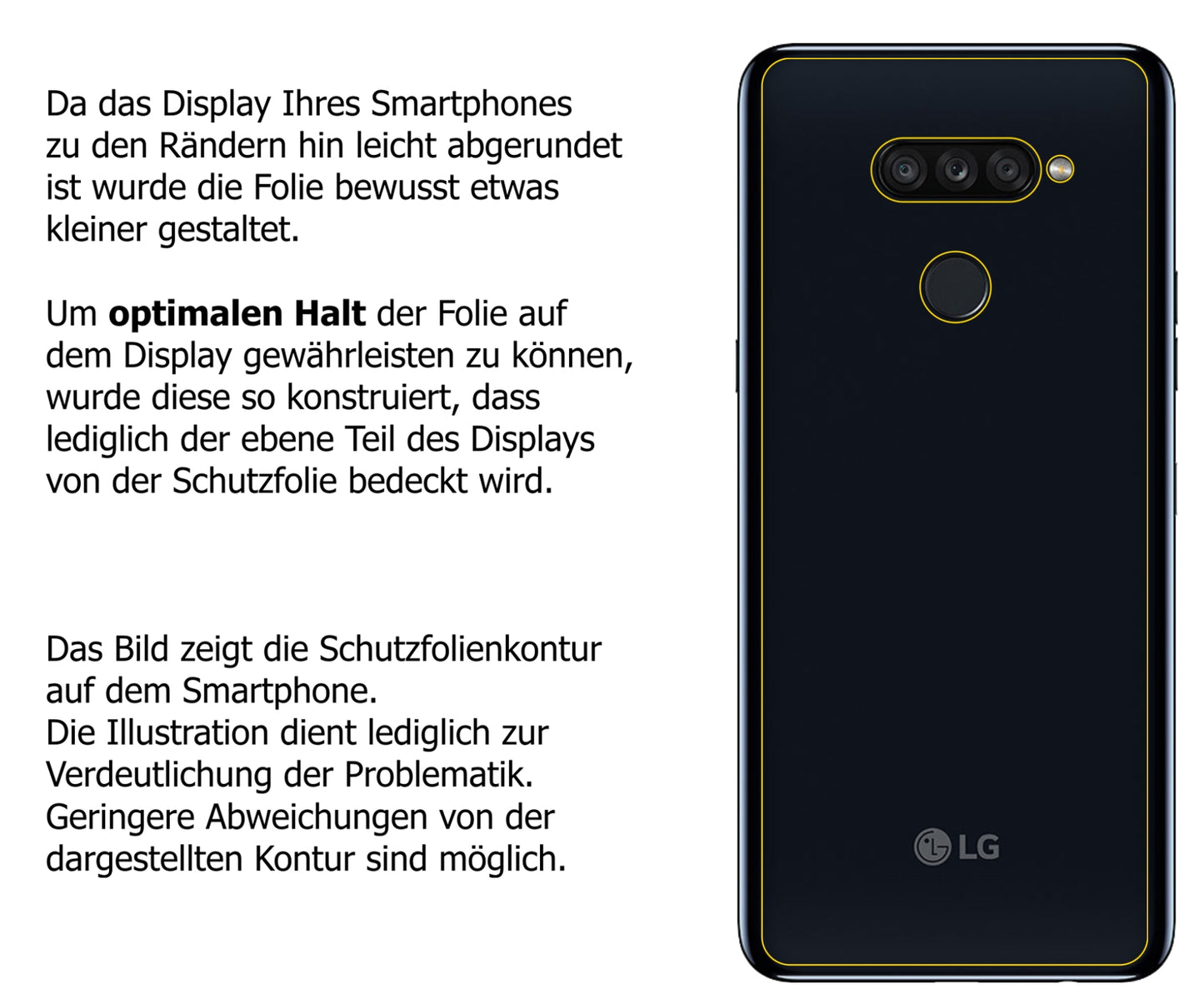 dipos Displayschutz für LG K50S Rückseite, mattierte Oberfläche, robuste Festigkeit und perfekte Passform