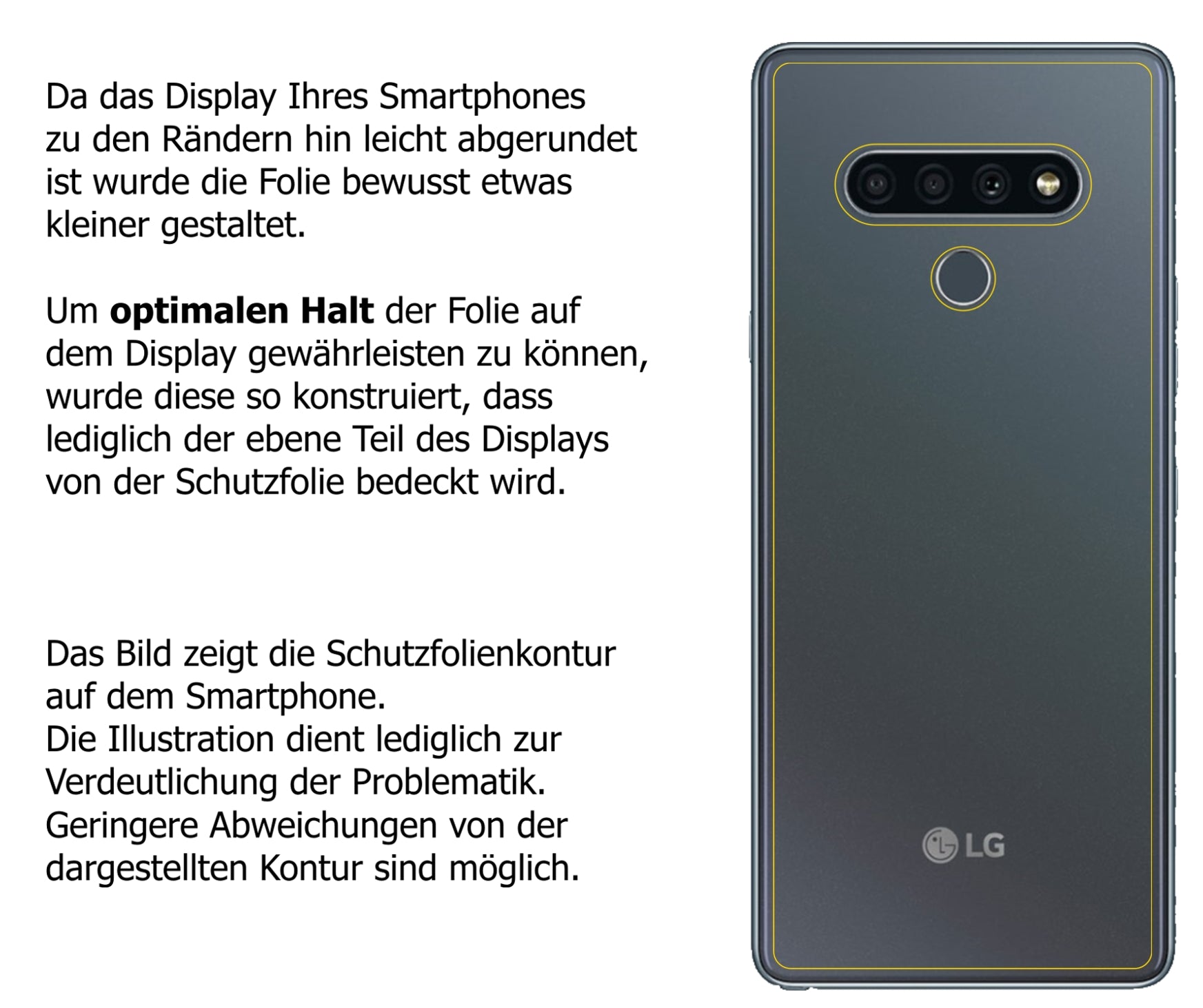 Dünne und klare Folie passend zugeschnitten für LG K71 Rückseite