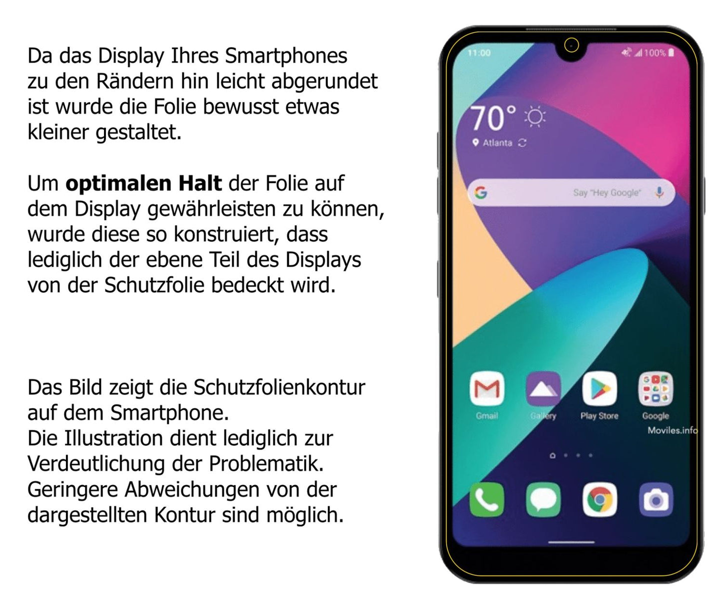 Dünne und klare Folie passend zugeschnitten für LG Phoenix 5